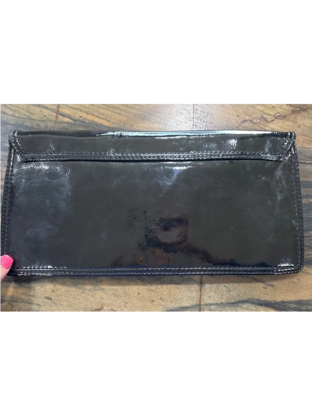 Franco Sarto Black Patent Clutch Wristlet - Picture 8 of 8